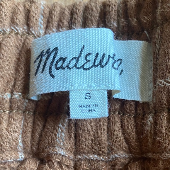 $82 Madewell Waffled Pull-On Check Pant in Brown - Picture 5 of 6